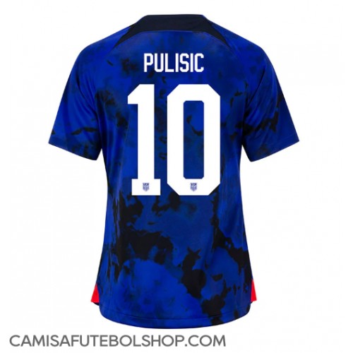 Camisa de time de futebol Estados Unidos Christian Pulisic #10 Replicas 2º Equipamento Feminina Mundo 2022 Manga Curta